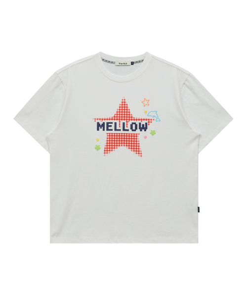 MELLOW Star Check Half T-shirt IVORY