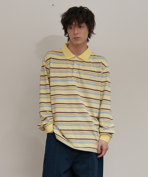 Stripe Logo Pique Long Sleeve T-shirt YELLOW