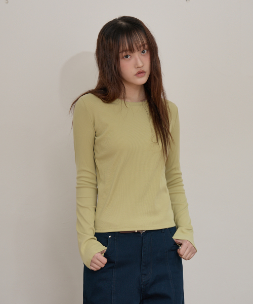 Star Cut Out Top SET Layered T-shirt SAGE GREEN