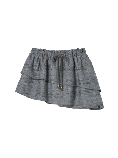 TWIST FRILL SKIRT GREY