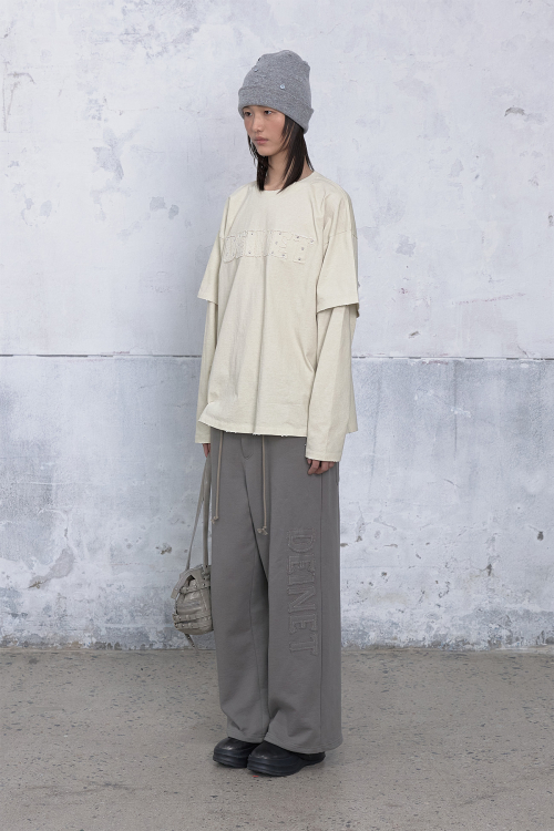 APPLIQUE LAYERED T-SHIRT IN IVORY