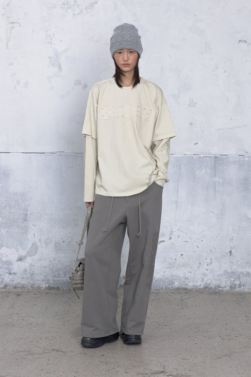 APPLIQUE LAYERED T-SHIRT IN IVORY