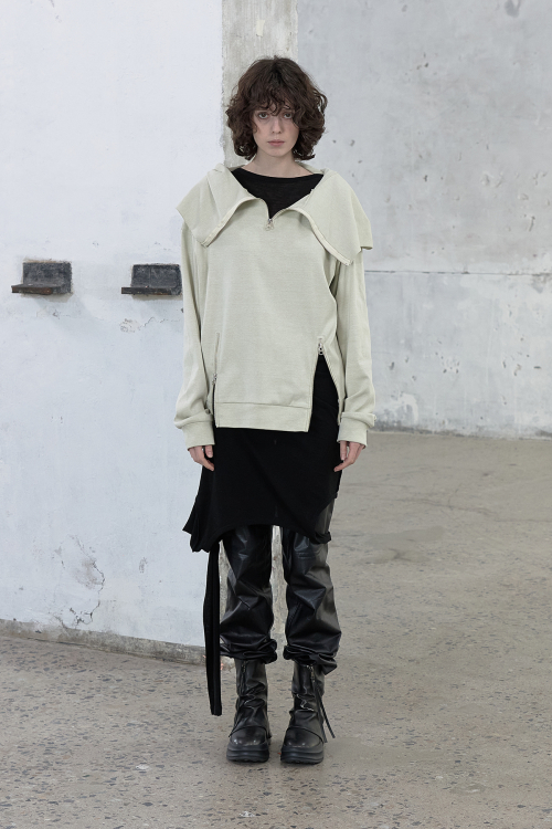 BIG HOODED SWEAT PULLOVER IN OATMEAL