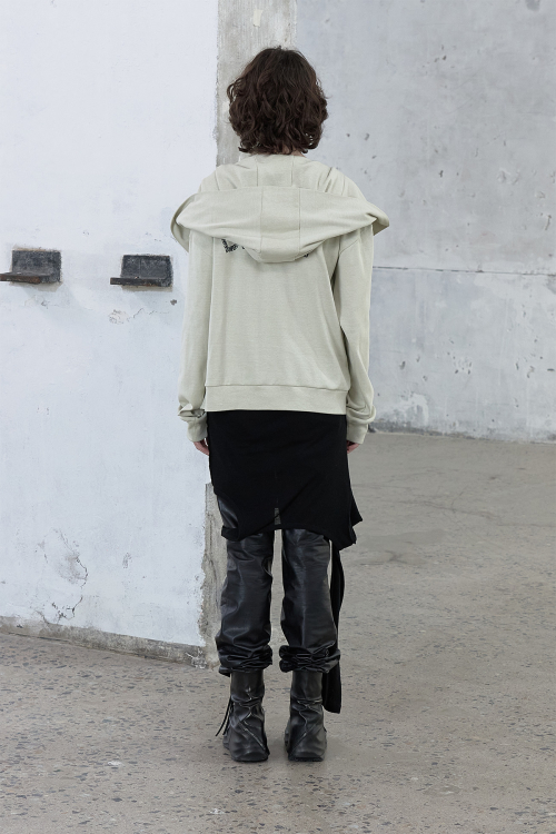 BIG HOODED SWEAT PULLOVER IN OATMEAL
