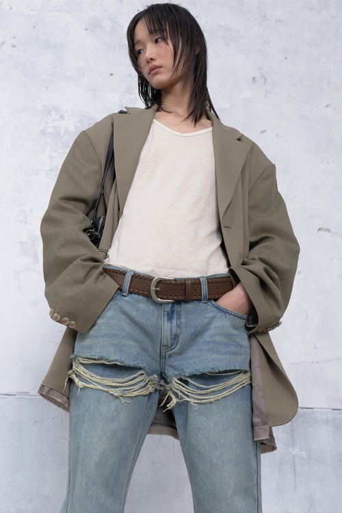 HAND STITCH WESTERN BELT IN BROWN