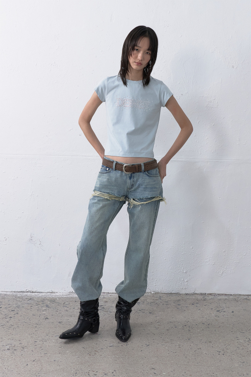 HAND STITCH WESTERN BELT IN BROWN