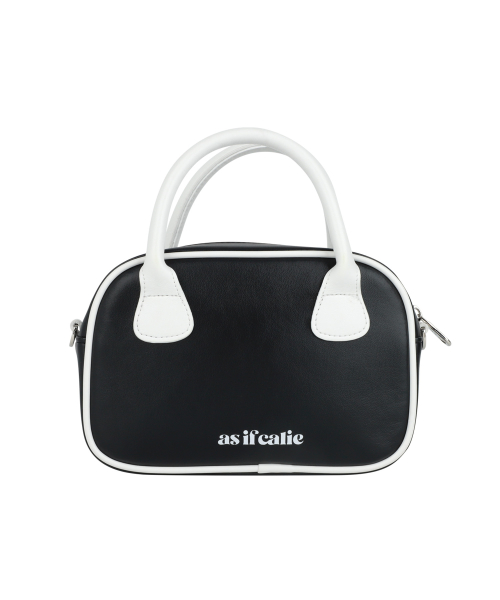 GURLS LEATHER BOWLING BAG BLACK