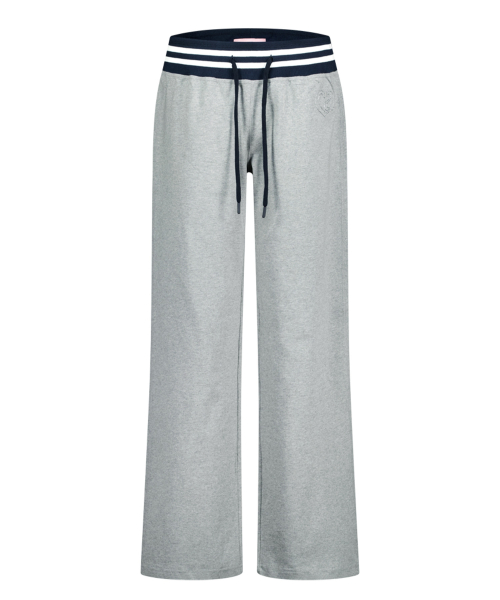 CONTRAST RIB WAIST SWEAT PANTS MELANGEGRAY