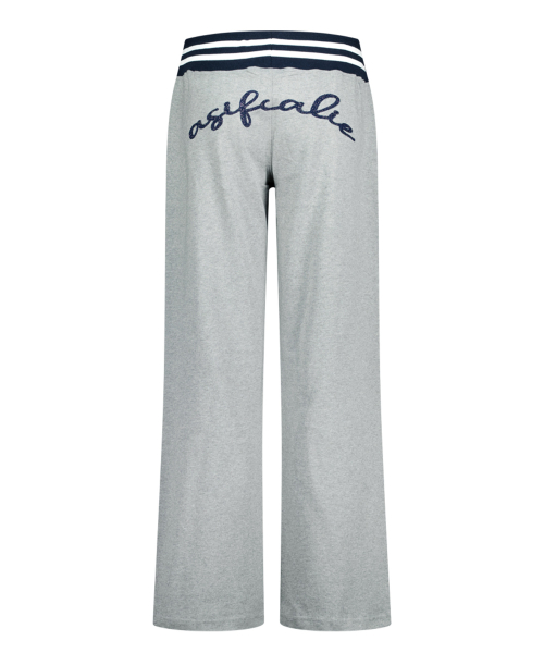 CONTRAST RIB WAIST SWEAT PANTS MELANGEGRAY