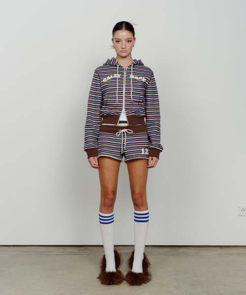 CALIE BABE STRIPE SHORTS BROWN