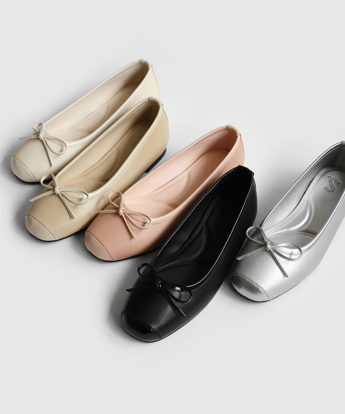 Kate Enamel Ribbon Flats (1cm)