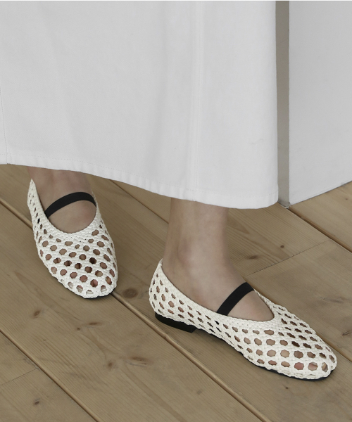 Bernard Raffia Flats (1cm)
