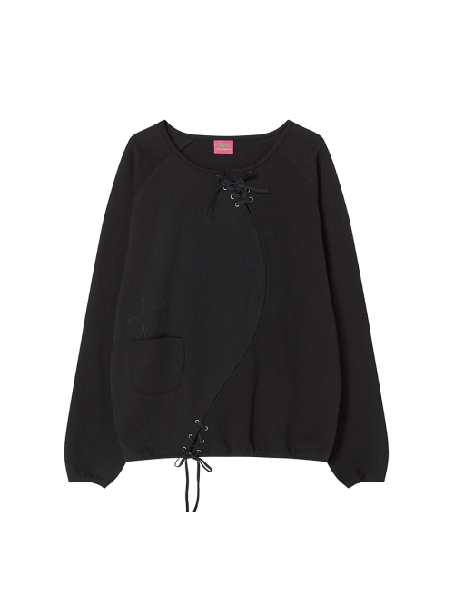 STAR APLIQUE CREWNECK BLACK