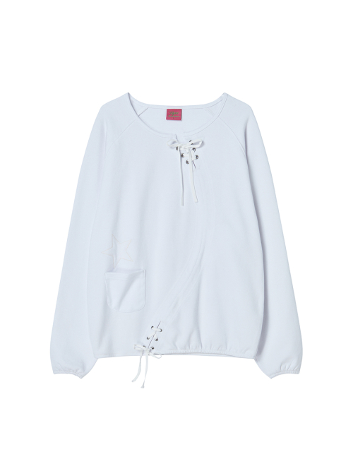 STAR APLIQUE CREWNECK WHITE