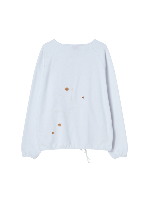 STAR APLIQUE CREWNECK WHITE