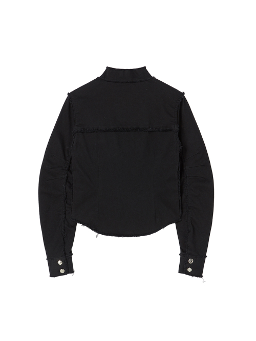 EYELET COTTON JACKET BLACK