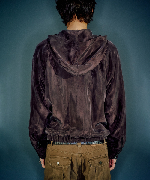 MEN ELIO CUPRA HOODIE JACKET BROWN