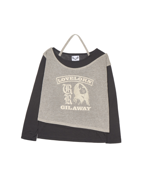 LAYERED GRAPHIC SHEER LONG SLEEVE_BLACK