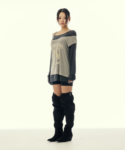 LAYERED GRAPHIC SHEER LONG SLEEVE_BLACK