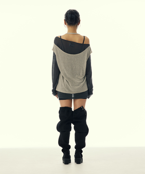 LAYERED GRAPHIC SHEER LONG SLEEVE_BLACK