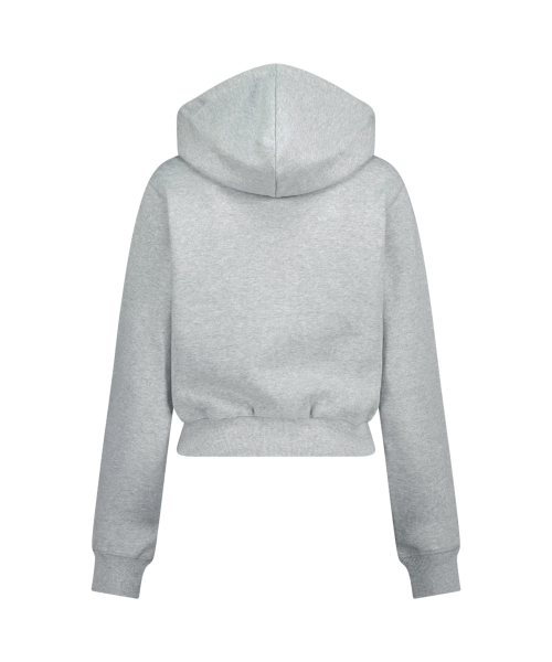 CALIE BABE SOLID HOOD ZIP UP MELANGEGRAY