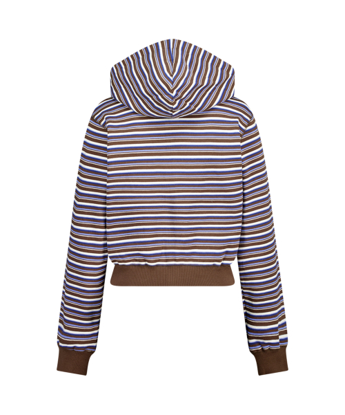 CALIE BABE STRIPE HOOD ZIP UP BROWN