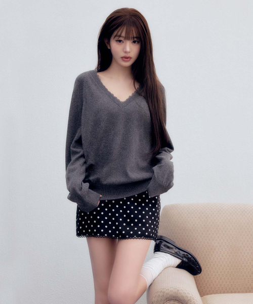 DOT MINI SKIRT BLACK