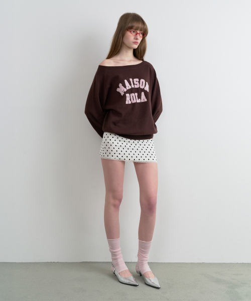 DOT MINI SKIRT WHITE