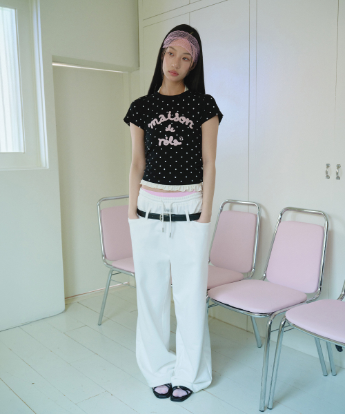 BELT SET TWO-WAY SWEAT PANTS WHITE