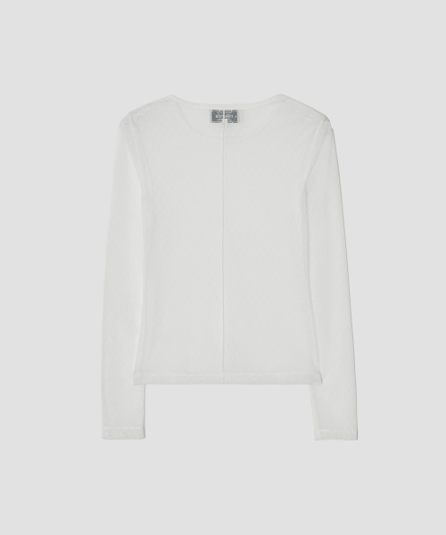 DOT SHEER LONG SLEEVE WHITE