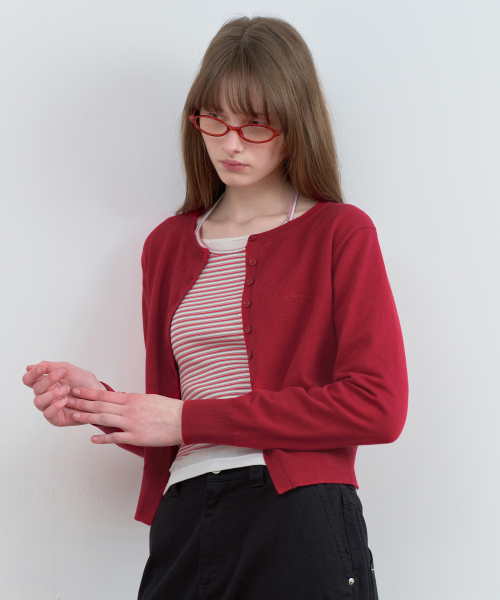 BASIC CARDIGAN RED