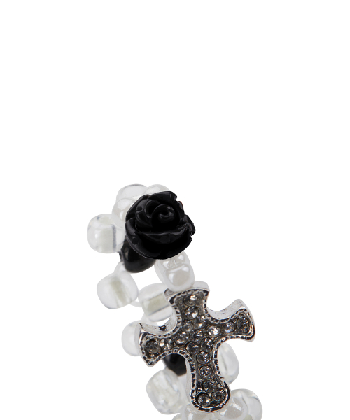 EL CUBIC CROSS RING(BLACK)