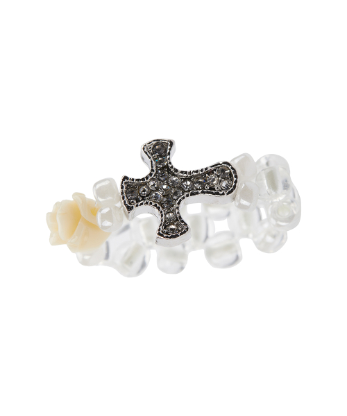 EL CUBIC CROSS RING(IVORY)