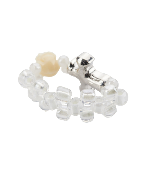 EL CUBIC CROSS RING(IVORY)