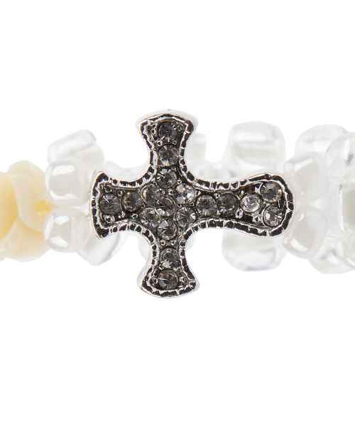 EL CUBIC CROSS RING(IVORY)