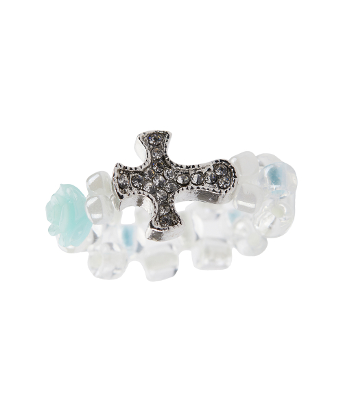 EL CUBIC CROSS RING(MINT)