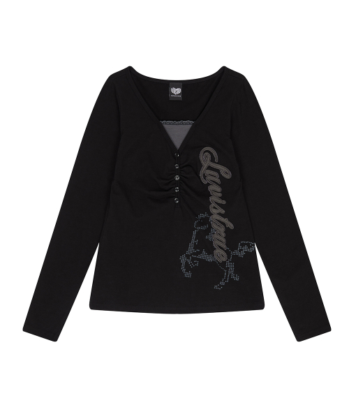 EL HORSE SLIM-FIT TEE(BLACK)