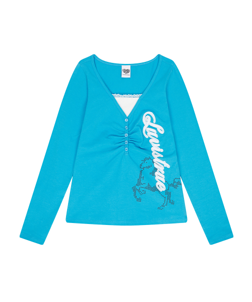 EL HORSE SLIM-FIT TEE(BLUE)