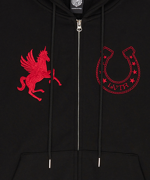 EL UNICORN HOOD ZIP UP(BLACK)