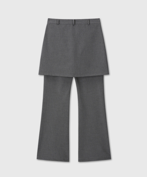 2WAY BUTTON DETAIL SKIRT PANTS (GRAY)