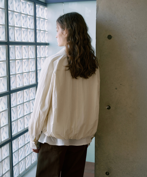 Cotton Bomber Jacket[LMBFSPJK109]-Ivory