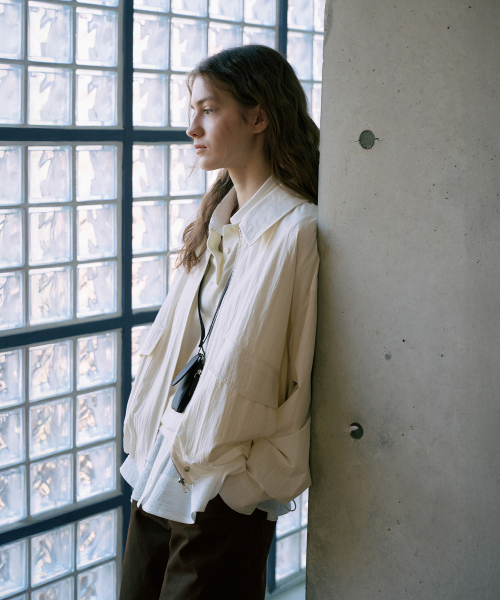 Cotton Bomber Jacket[LMBFSPJK109]-Ivory