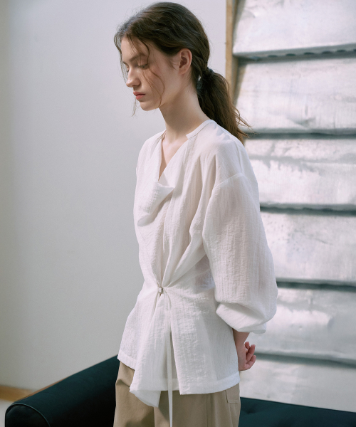 Drape Belted Shirt[LMBFSPSH318]-3color
