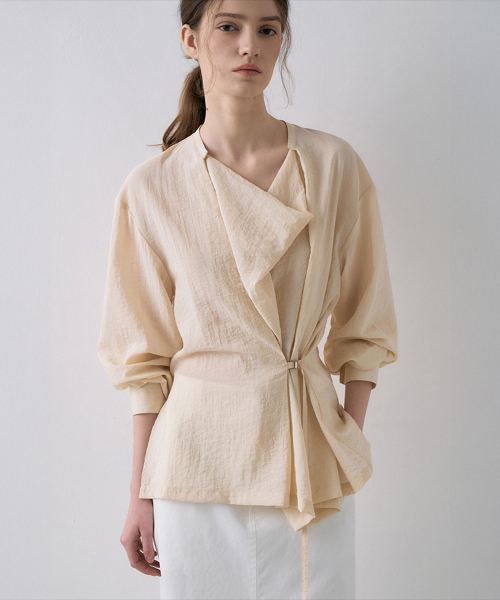 Drape Belted Shirt[LMBFSPSH318]-3color