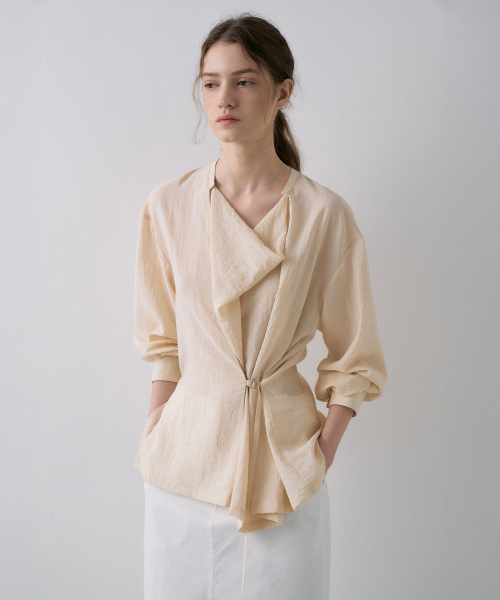 Drape Belted Shirt[LMBFSPSH318]-3color