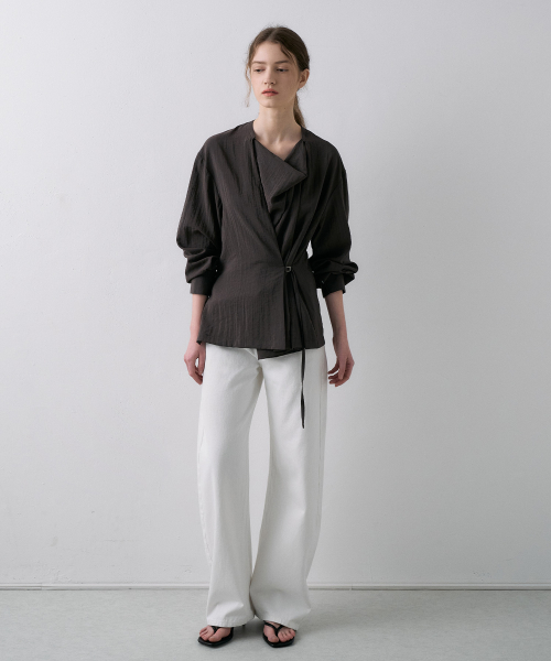 Drape Belted Shirt[LMBFSPSH318]-3color