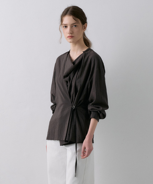 Drape Belted Shirt[LMBFSPSH318]-3color