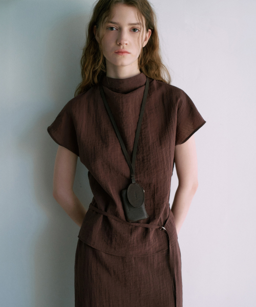 Linkle High-Neck Cap Sleeve Blouse[LMBFSPSH322]-2color