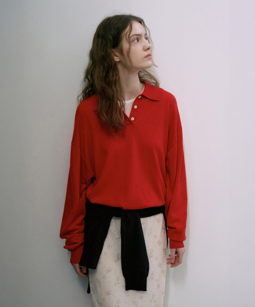 Silk Wool Loose Fit Collar Knit[LMBFSPKN302]-2color