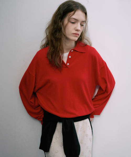 Silk Wool Loose Fit Collar Knit[LMBFSPKN302]-2color